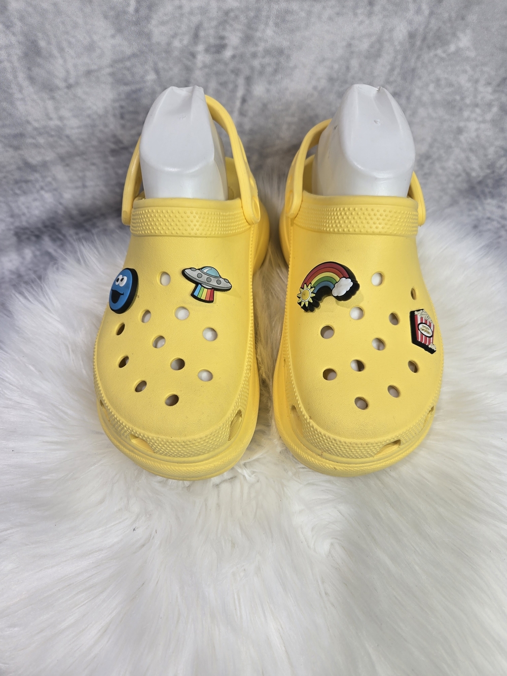 CROCS Kids Bright Yellow Clog Sandals with Fun Charms